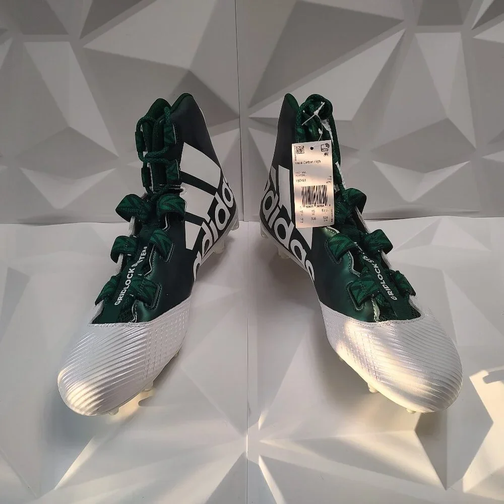 Adidas Mens Football Cleats 16 White Green Shoe Lacrosse Freak Carbon High - Picture 7 of 12